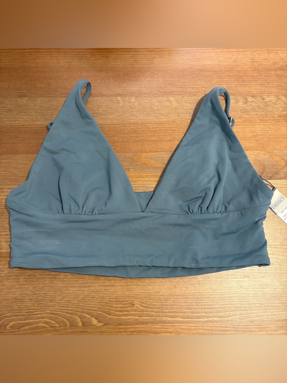 L Space Bikini Top Blue Gray Tank Size Medium